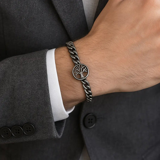 Bracciale Albero della Vita in Acciaio Vintage