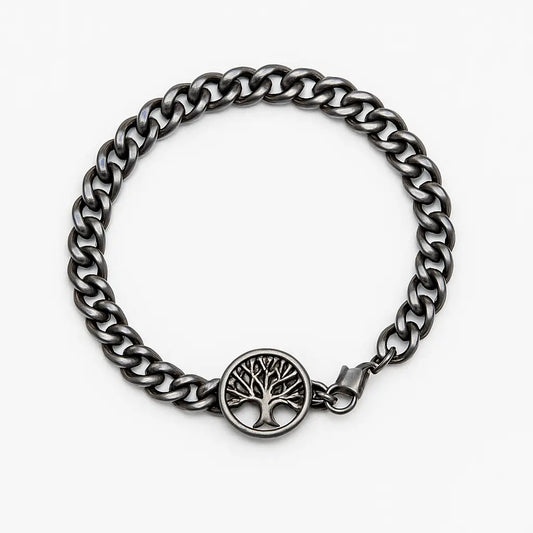 Bracciale Albero della Vita in Acciaio Vintage