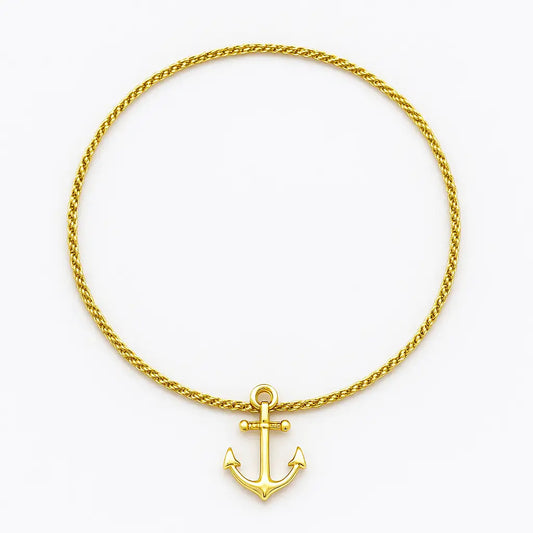 Collana Anchor Gold in Acciaio Oro Lucido